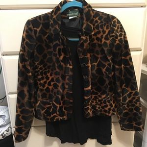Faux animal print blazer